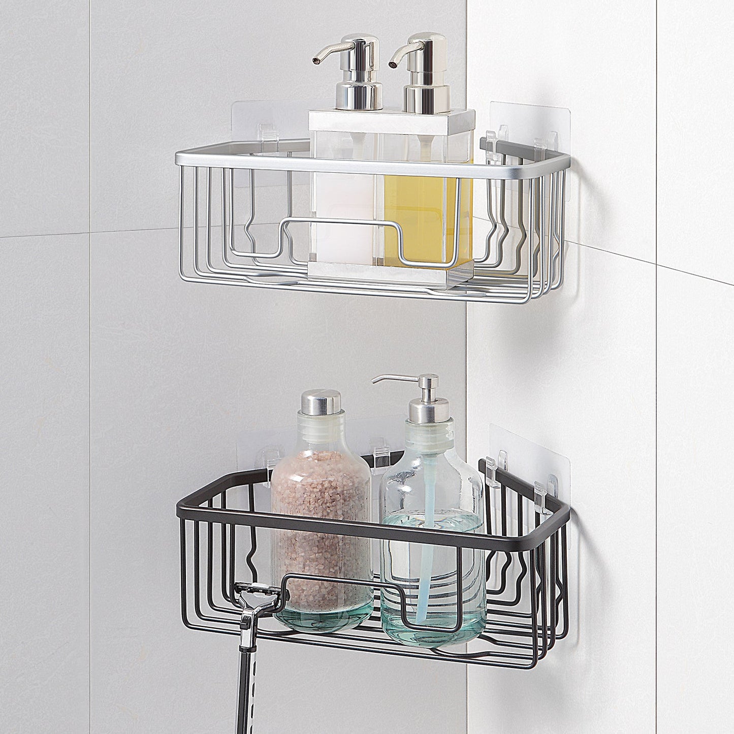 RustProof Aluminum Wall Mount Corner Shower Caddy