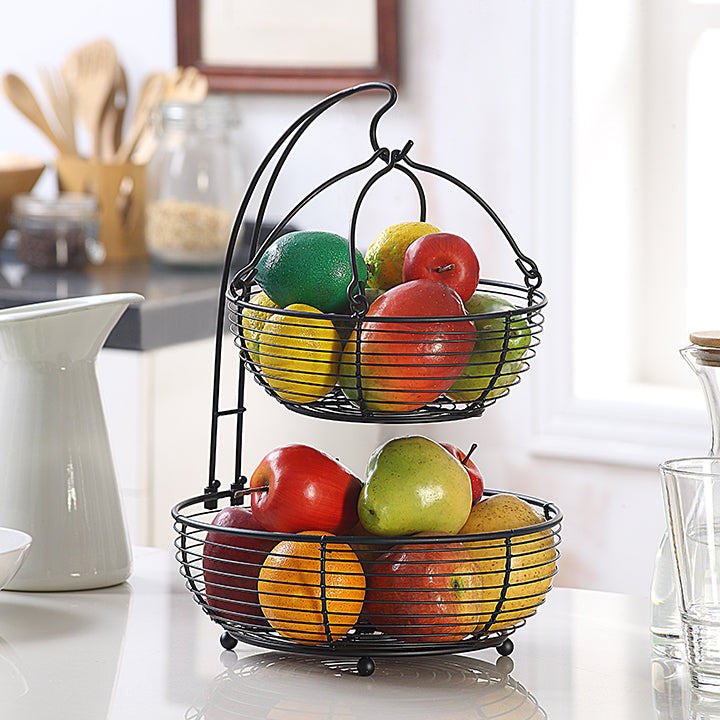 Multifunction 2-tier Basket with Banana Hook