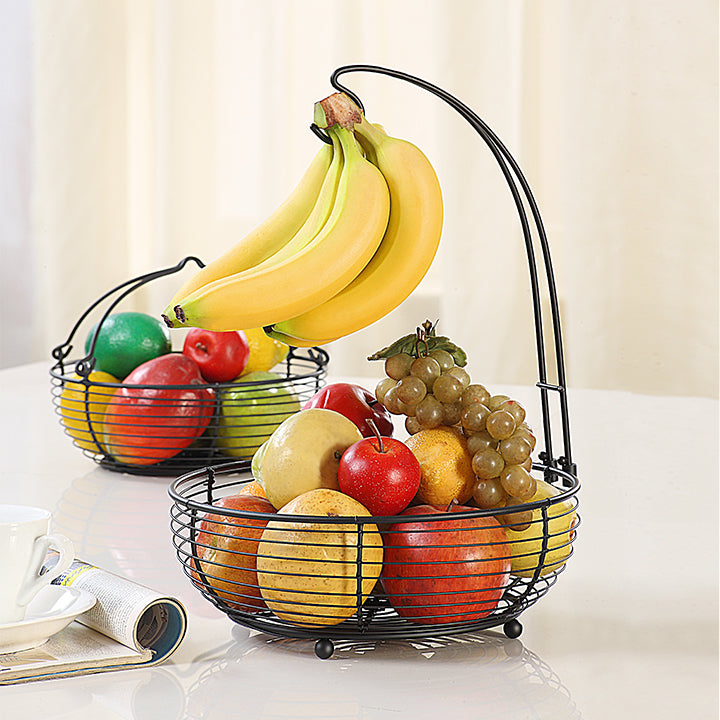 Multifunction 2-tier Basket with Banana Hook