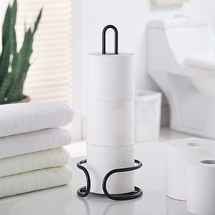 Heavy Wire Gauge Spare Toilet Tissue Paper Holder Stand