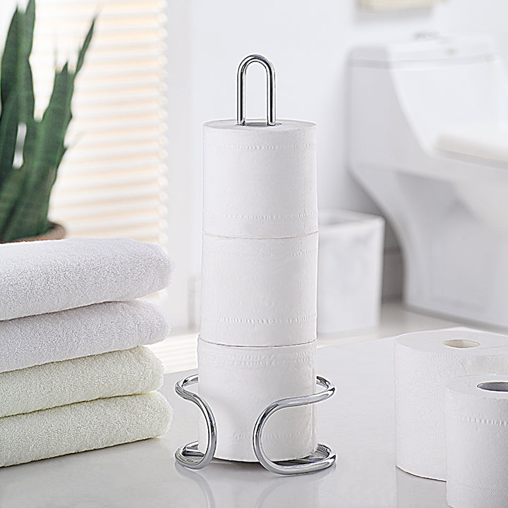 Heavy Wire Gauge Spare Toilet Tissue Paper Holder Stand