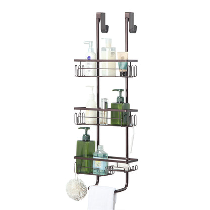 Classic Metal Bathroom Shower Caddy, Over Door Hanging Storage Organizer Basket