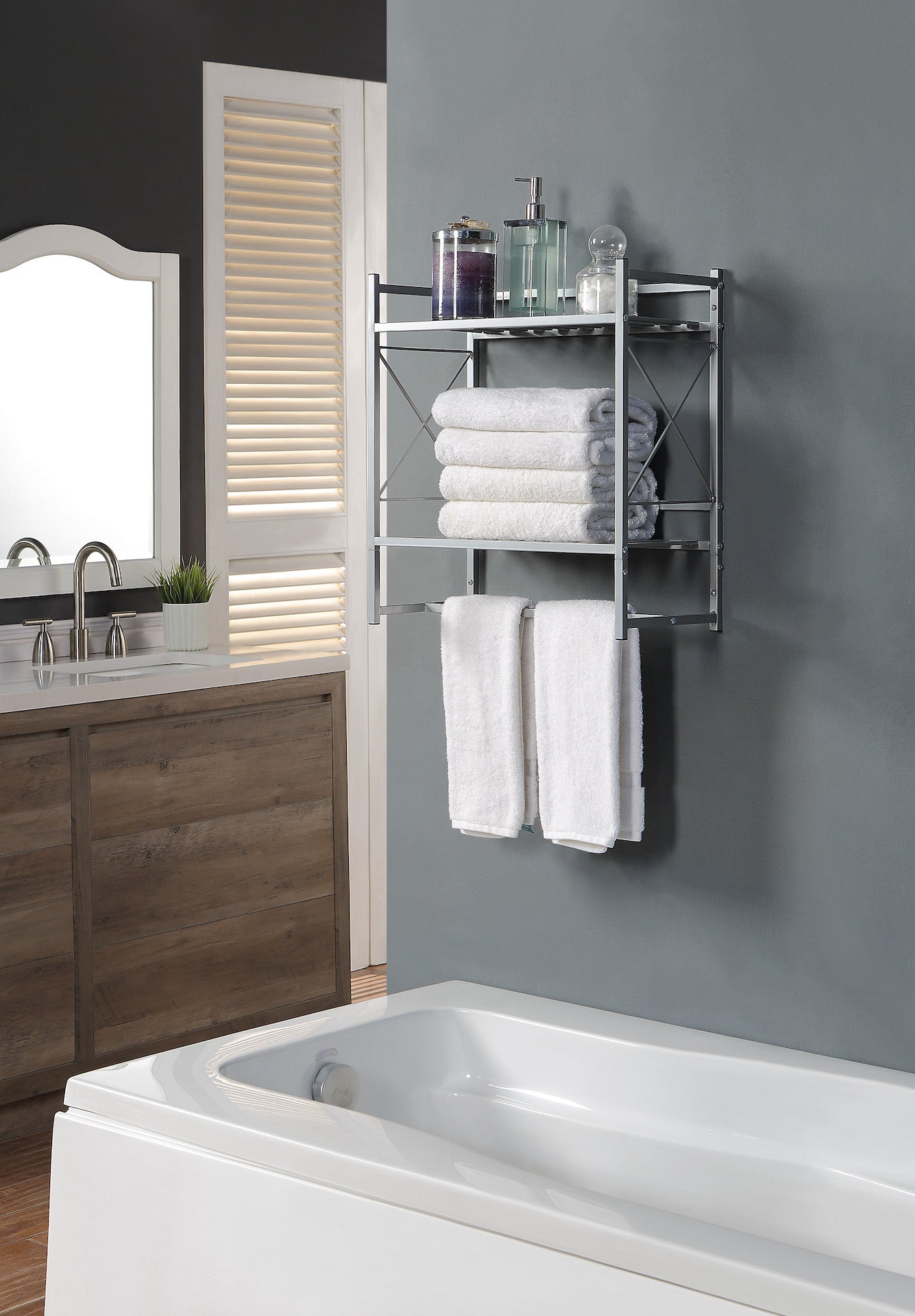Classic Square 2 Tier Wall Mounted Shelf