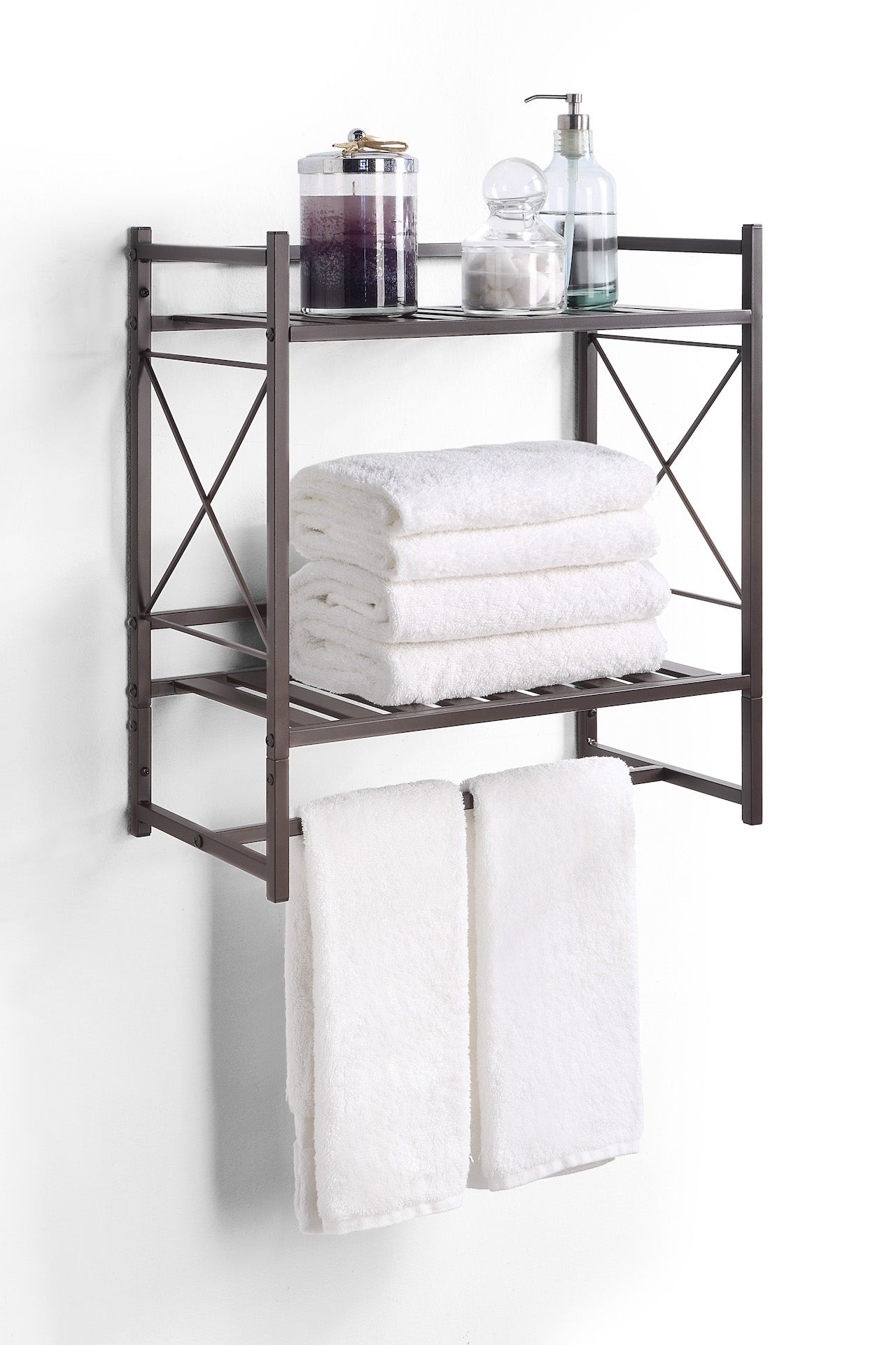 Classic Square 2 Tier Wall Mounted Shelf