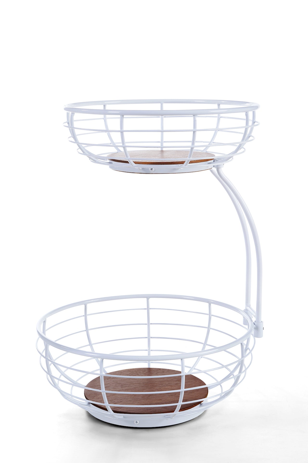 Classic Tabletop 2-tier Wire Fruit Basket Bowl Stand