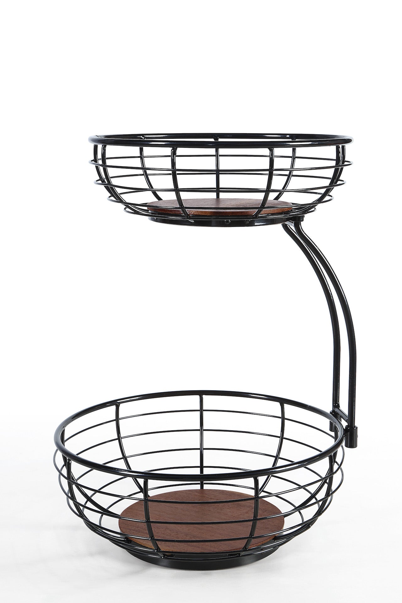 Classic Tabletop 2-tier Wire Fruit Basket Bowl Stand
