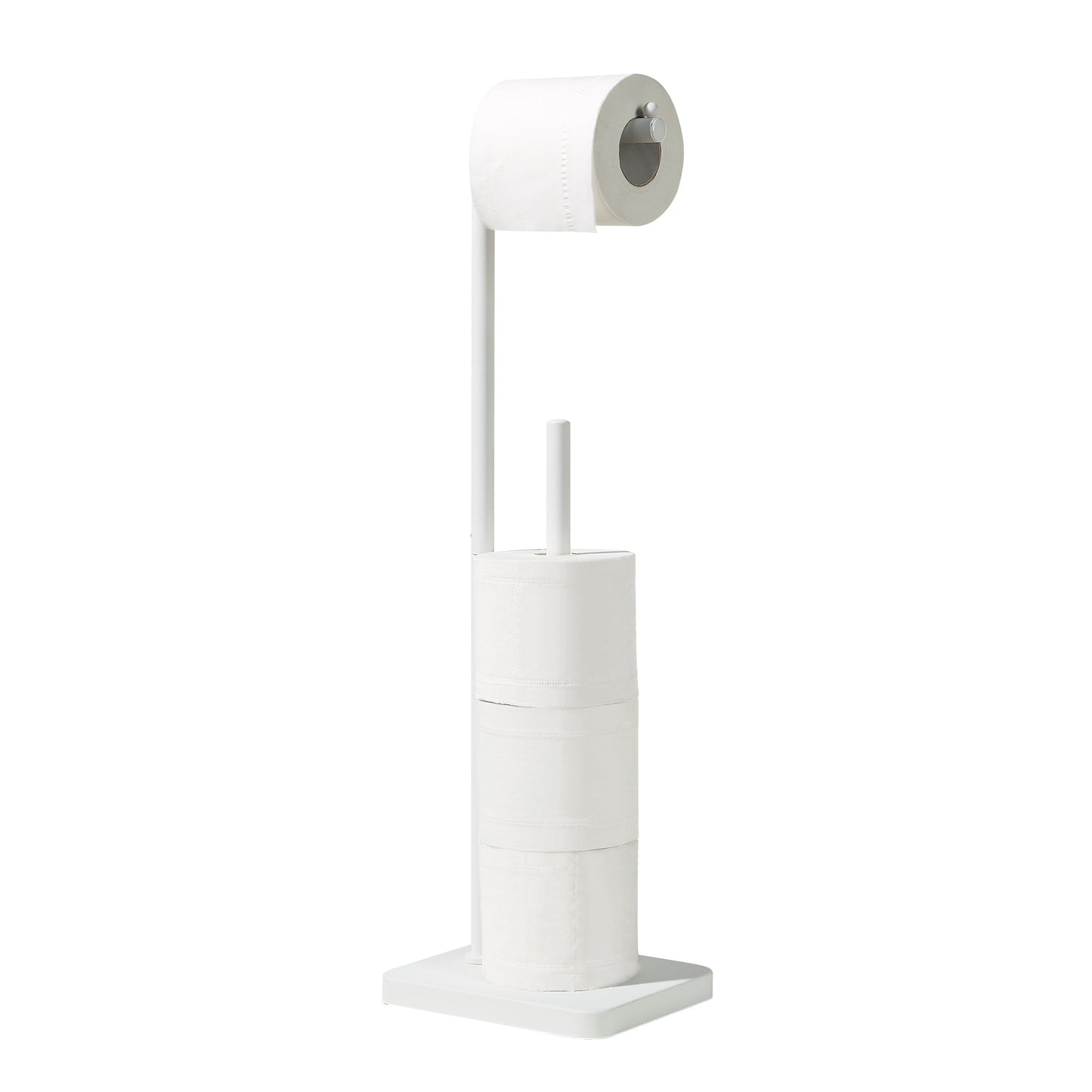 Toilet Tissue Paper Roll Holder Square Base Stand with Reserve