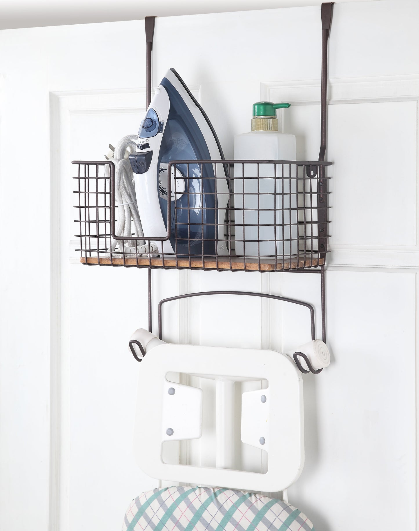 Wall Mount/Over The Door Ironing Board Holder
