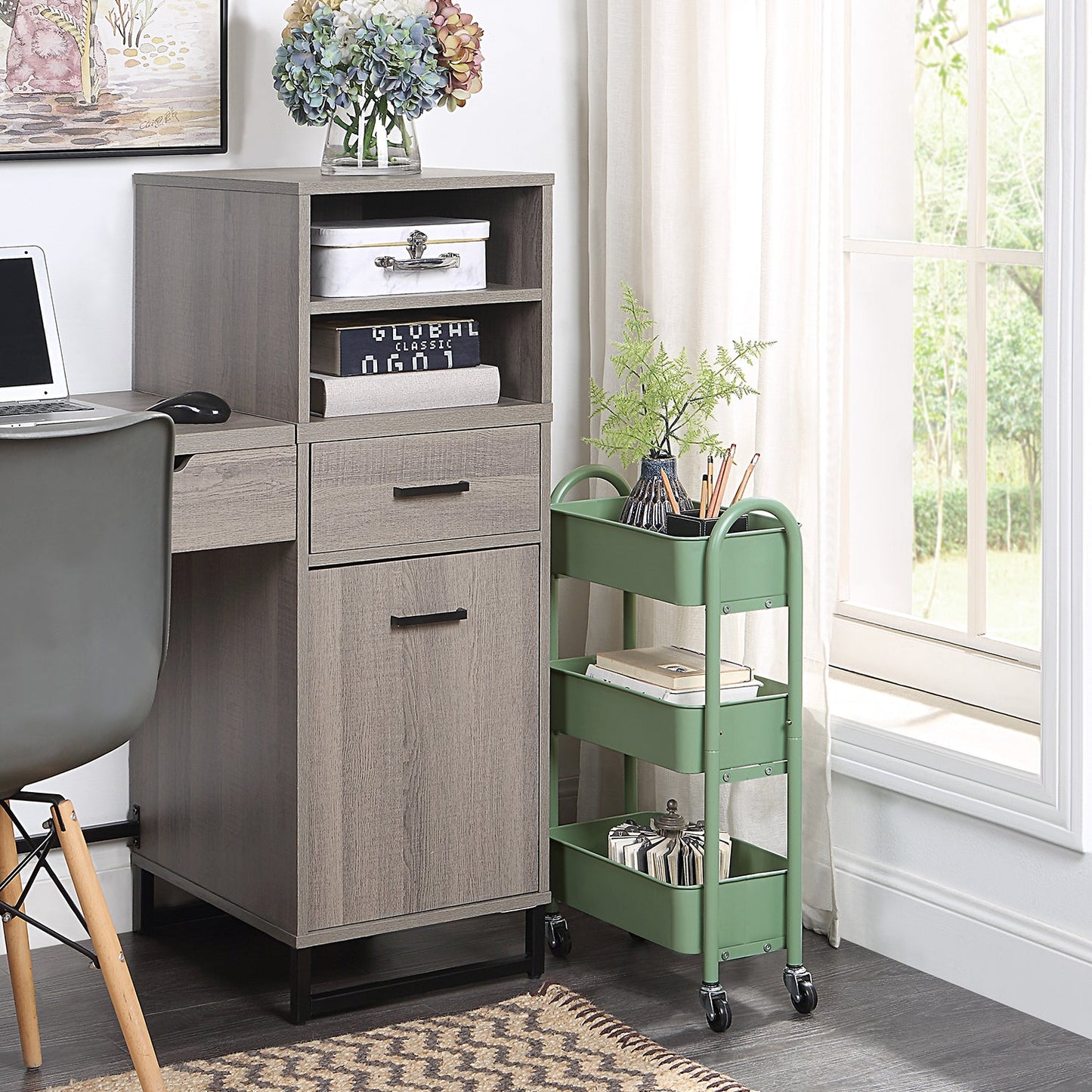 Slim Narrow Purpose 3 Tier Rolling Cart