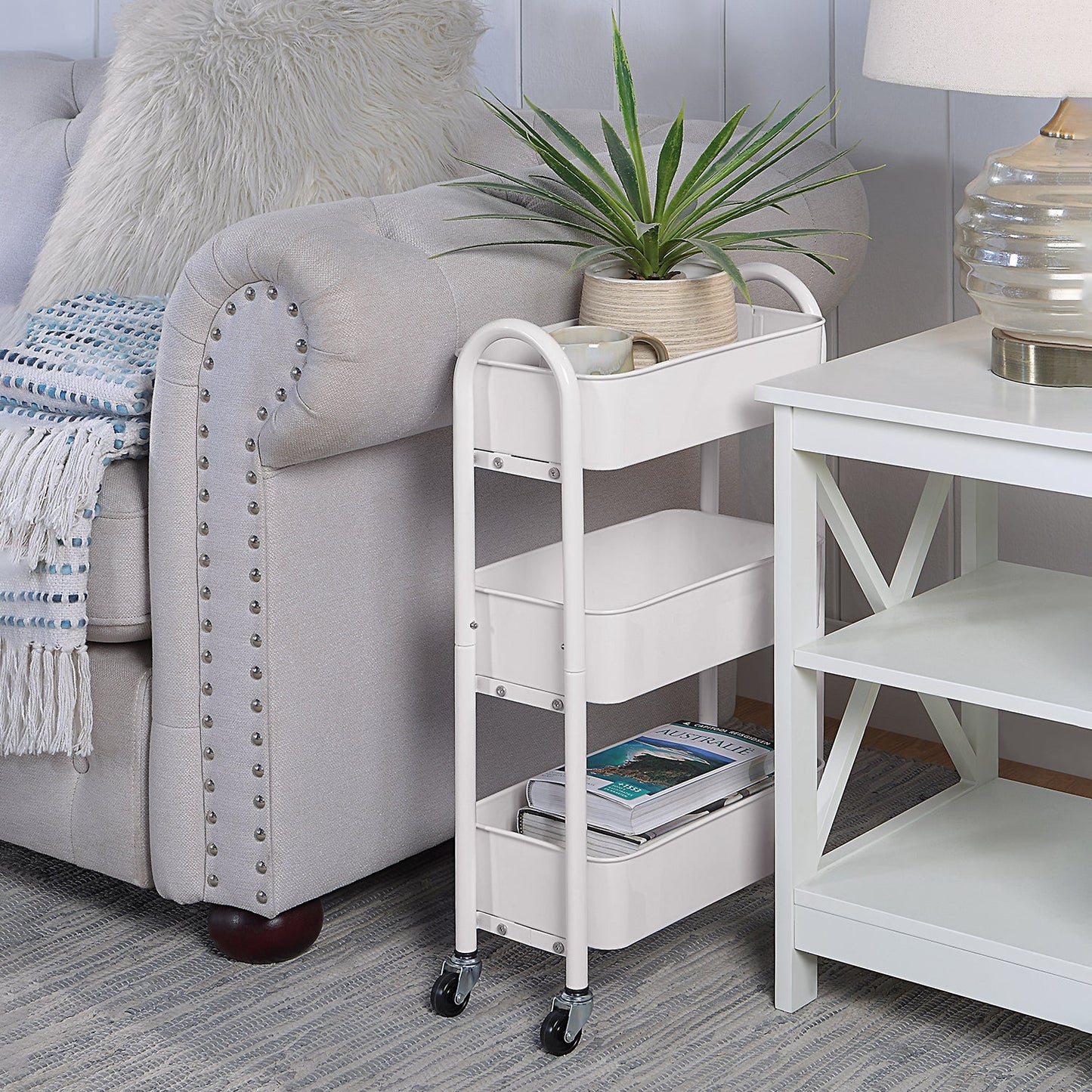 Slim Narrow Purpose 3 Tier Rolling Cart