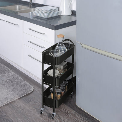 Slim Narrow Purpose 3 Tier Rolling Cart
