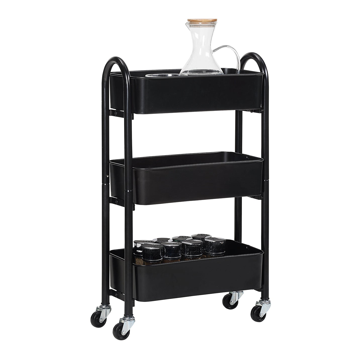 Slim Narrow Purpose 3 Tier Rolling Cart