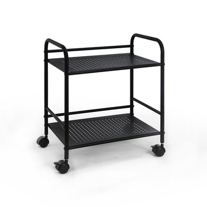 2-Tier Metal Rolling Utility Cart