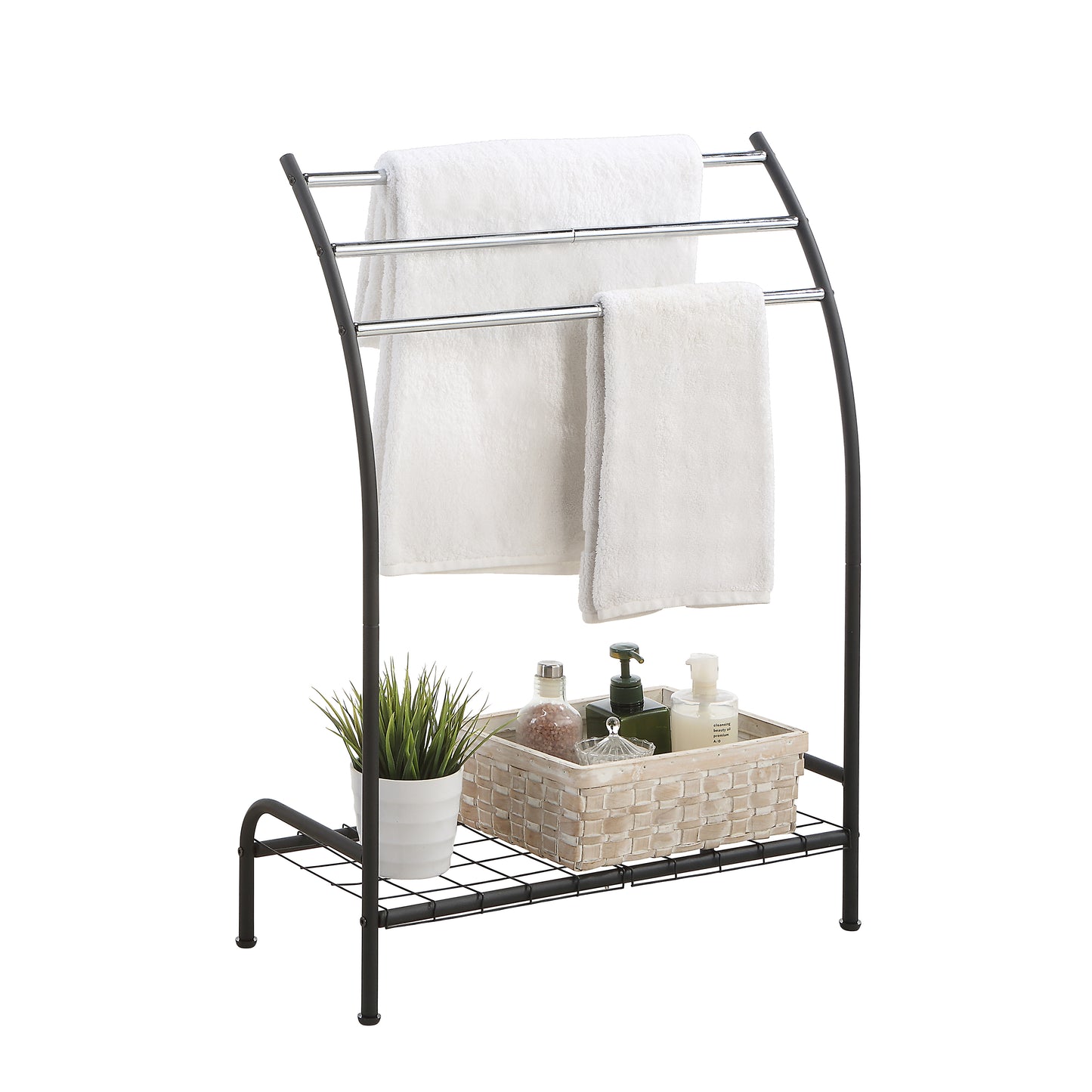 Beal OPP Floor FreeStanding Towel Rack With Removable Wire Shelve