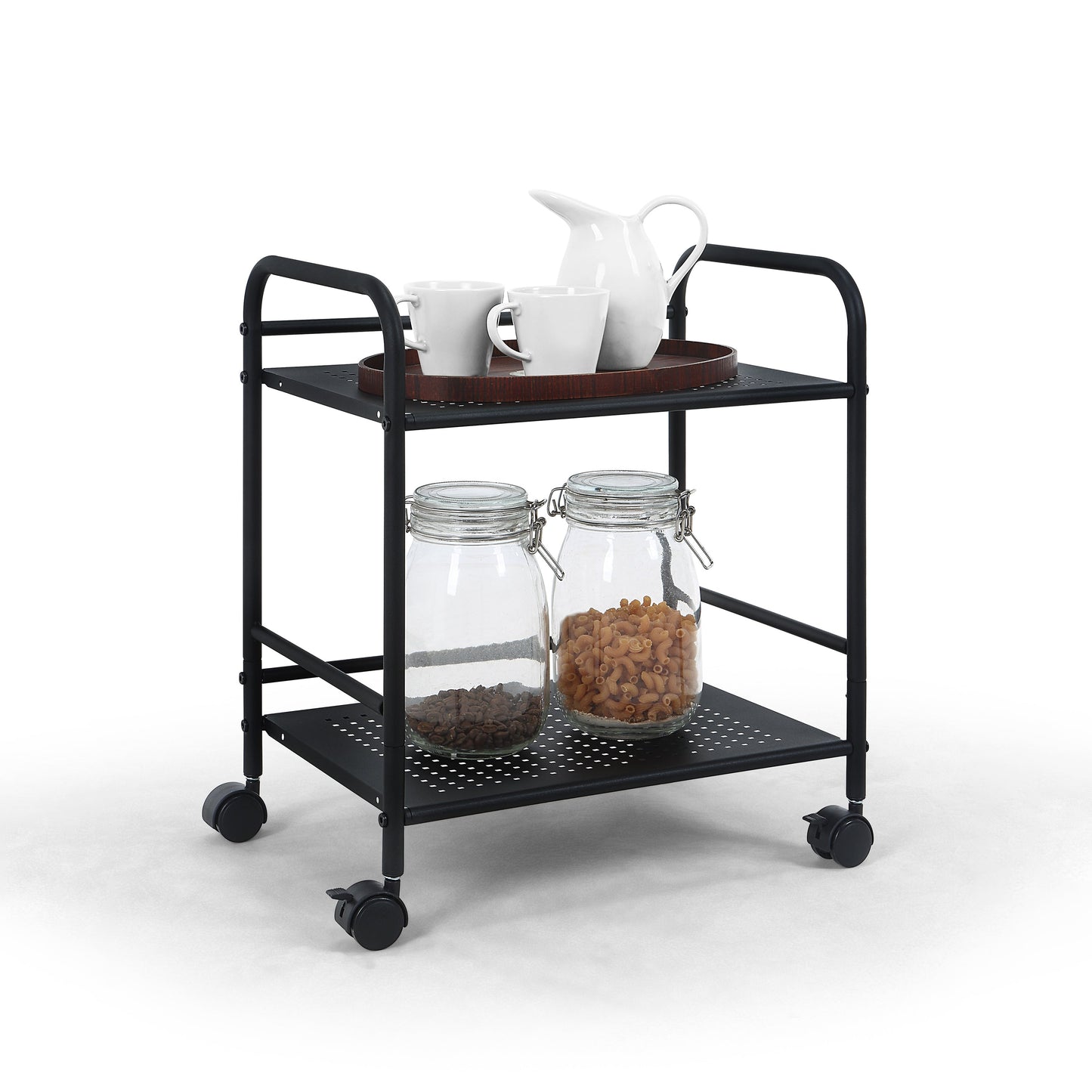 2-Tier Metal Rolling Utility Cart