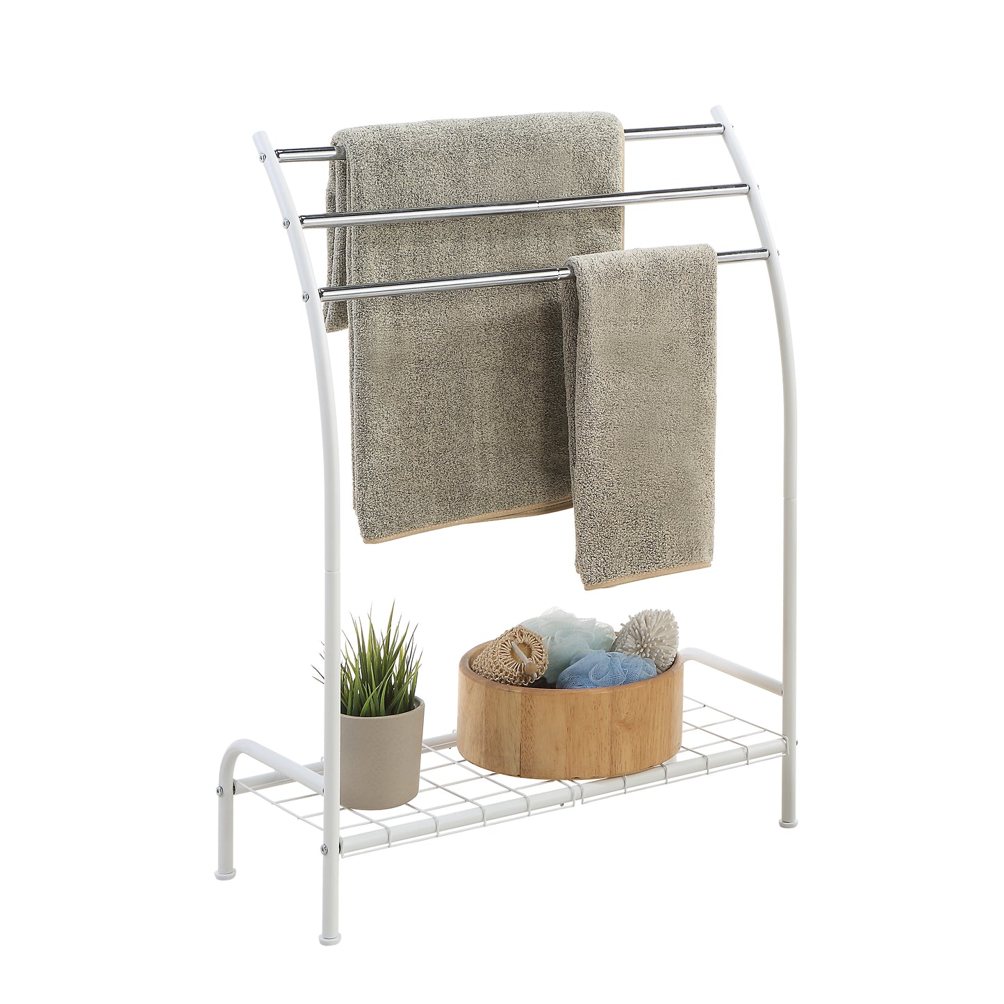 Beal OPP Floor FreeStanding Towel Rack With Removable Wire Shelve